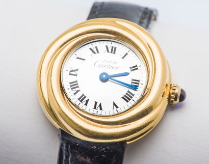 MUST de CARTIER Montre de dame modèle Trinity réf. 2735, boitier rond en vermeil...