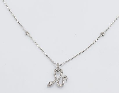 MESSIKA Necklace from the Snake collection in 18K white gold (750 thousandths) formed...