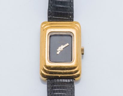 ALEXIS BARTHELAY Lady's watch, yellow gold plated case, rectangular shape, steel...
