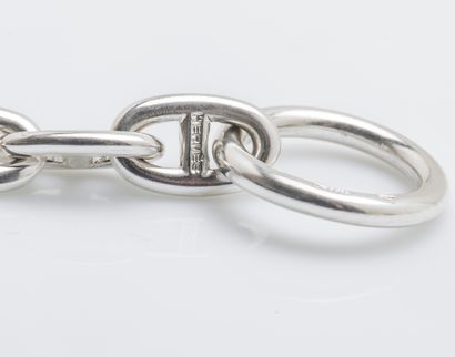 HERMES Bracelet petit modèle chaine d'ancre en argent (925 millièmes). Signé et numéroté.

Longueur...