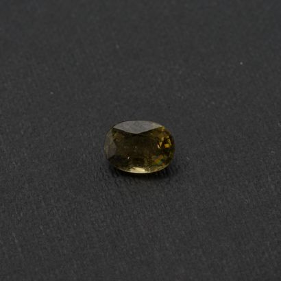 null Tourmaline ovale sur papier de couleur jaune brun pesant 1,9 carat environ.