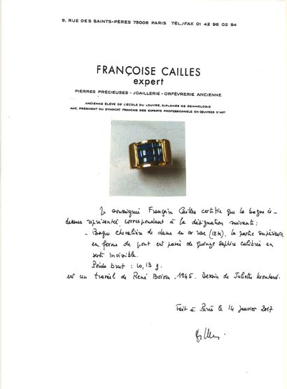 René BOIVIN 1945 Bague chevalière en or rose 18 carats (750 millièmes), la partie...