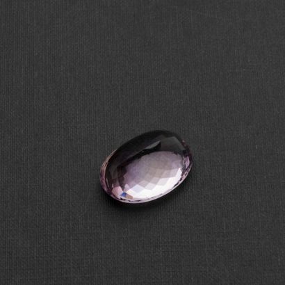 null Ametrine on paper of oval size calibrating 27 x 9.5 mm approximately, weighing...