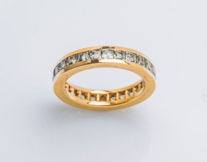 American wedding ring in yellow gold 18 carats...