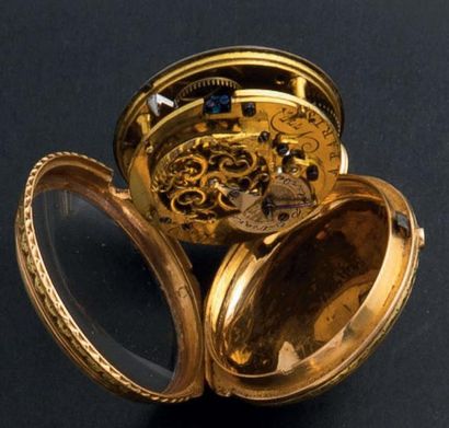 LEROY Paris (POCHE/COQ/OR JAUNE), vers 1800 Montre de poche en or de deux couleurs,...