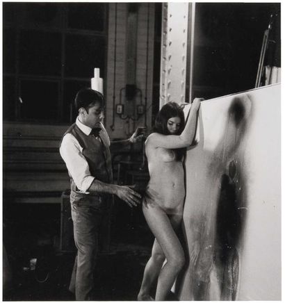 Vera Cardot et Pierre Joly (XX) Yves Klein,1962 Journée de travail avec le feu dans...