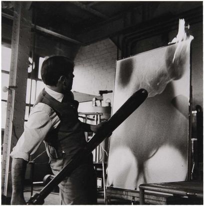 Vera Cardot et Pierre Joly (XX) Yves Klein,1962 Journée de travail avec le feu dans...