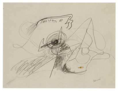 Pierre TAL COAT (1905-1985) Composition abstraite Dessin, signé en bas à droite 19.3...