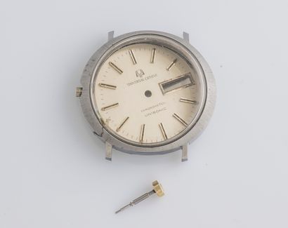 null Lot including: 

a steel case with dial and winding UNIVERSAL GENEVA Unisonic...