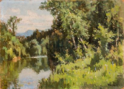 Emile WEGELIN (1875-1962) Emile WEGELIN (1875-1962) 

Bouleaux au bord de l'étang...