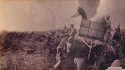 null Reproduction of a photograph, King George V's tiger hunt, Nepal December 14,...