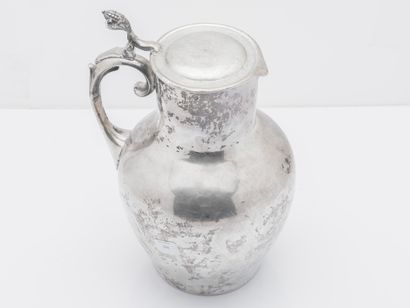Water jug in silver (800 thousandths) with...