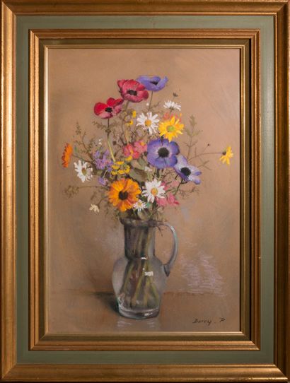 BARRY (XXème siècle) BARRY (XXth century) 

Bouquet of flowers 

Pastel signed on...