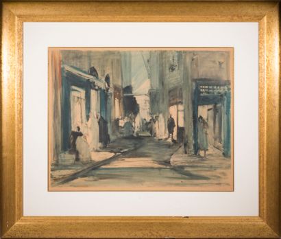 null Ecole Orientaliste 

Rue d'Alger 

Monotype, signé en bas à droite (signature...