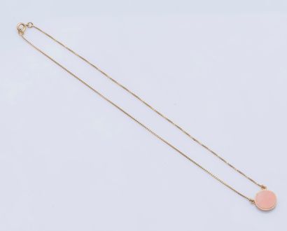 null Necklace choker in 18K yellow gold (750 ‰) formed of a chain with Venetian mesh...