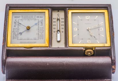 JAEGER-LeCOULTRE vers 1960 Travel alarm clock, Ados type, also making barometer and...