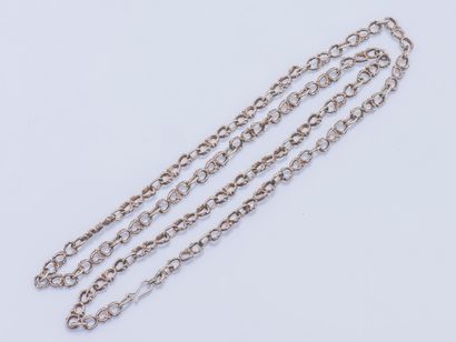 null Silver necklace (800 thousandths) with textured round mesh, it is joined a part...