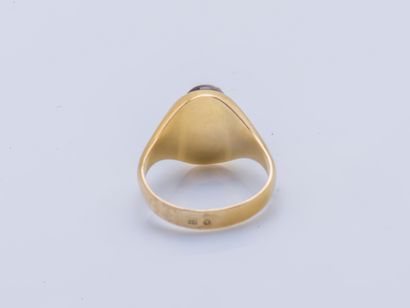 null Ring of signet ring form in yellow gold 18 carats (750 thousandths) set with...