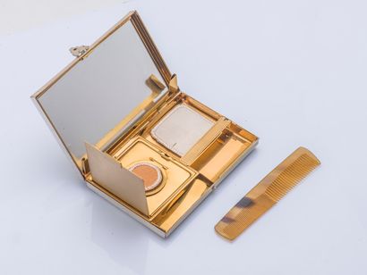 null Set of two rectangular evening kits guilloche in honeycomb, one in vermeil (835...