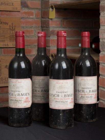 null 4 bouteilles Château Lynch Bages Pauillac 1989
Niveau bas goulot
Etiquettes...