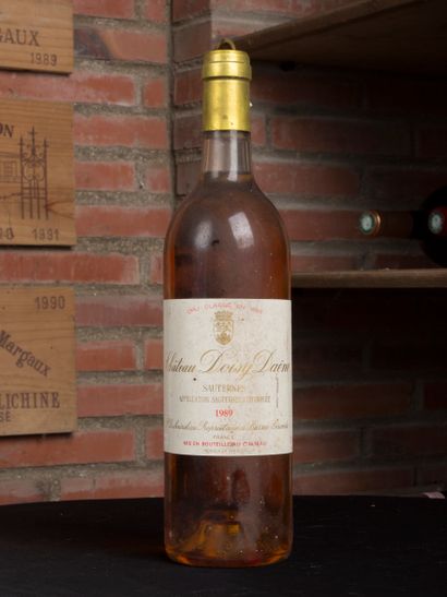 null 1 bottle of Château Doisy Daëne Sauternes, 1989
Low level neck
Stained label

For...