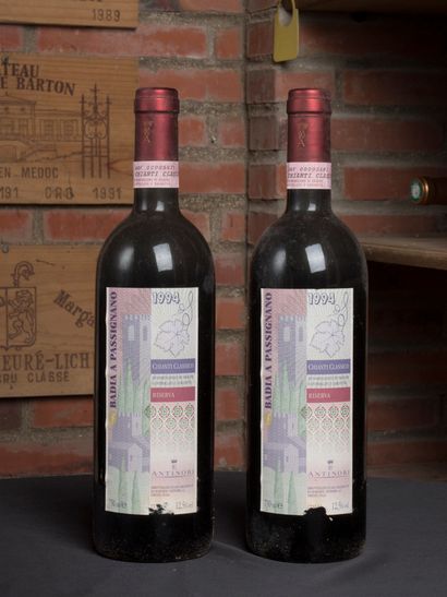 null 2 bouteilles de Chianti Classico riserva Antinori 1994
Bon niveau
Etiquettes...