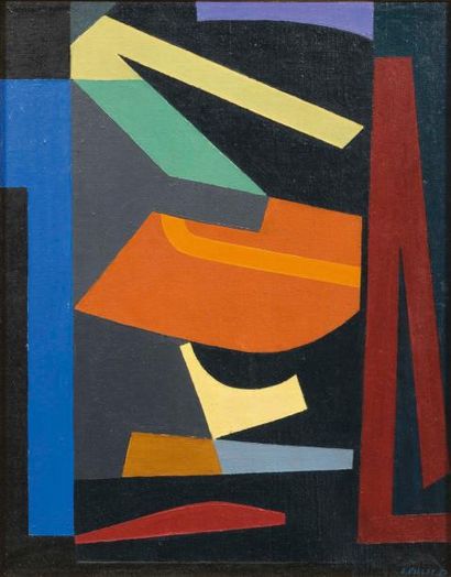 Edgard PILLET (1912-1996) COMPOSITION, 1951, Huile sur toile, signée et datée en...