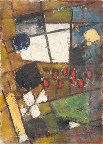 Marcel JANCO (1895-1984) SANS TITRE, Huile sur toile, signée en bas vers la droite...