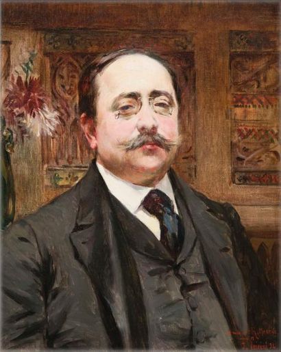 Ferdinand LUIGINI (1870-1943) PORTRAIT D'HOMME, Huile sur toile, signée et datée...