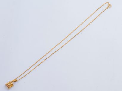 null Necklace in 18K yellow gold (750 ‰) formed by a chain and a pendant set with...