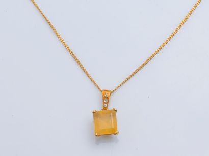 null Necklace in 18K yellow gold (750 ‰) formed by a chain and a pendant set with...