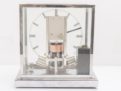 LEON HATOT (1883-1953) / ATO Skeleton clock of rectangular form with four glass walls,...