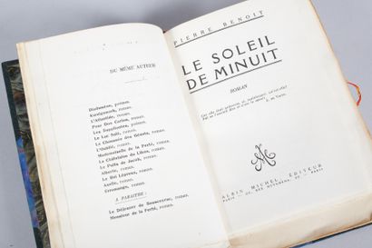 Pierre BENOIT Pierre BENOIT. 
Le Soleil de Minuit. 
Paris, Albin Michel, 1930, in-8...