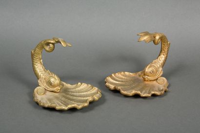 Pair of gilt bronze pocket blanks featuring...