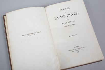Honoré de BALZAC. Honoré de BALZAC. 
Scènes de la vie privée. 2ème édition.
Paris,...