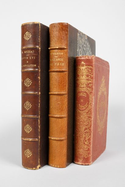 null [MISCELLANEOUS] Lot of three bound volumes including: 
Fables of La Fontaine,...