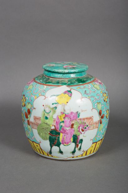 China 
Ginger pot in polychrome enamelled...