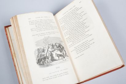 null [MISCELLANEOUS] Lot of three bound volumes including: 
Fables of La Fontaine,...