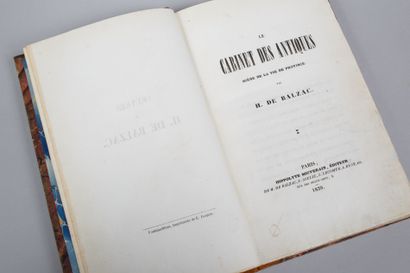 Honoré de BALZAC. Honoré de BALZAC. 
Le Cabinet des Antiques. Scène de la vie de...