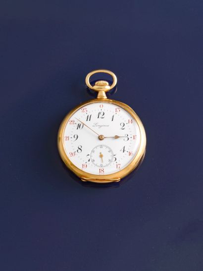 LONGINES from 1911
18K yellow gold (750 ‰) pocket watch. 18K yellow gold (750 ‰)...
