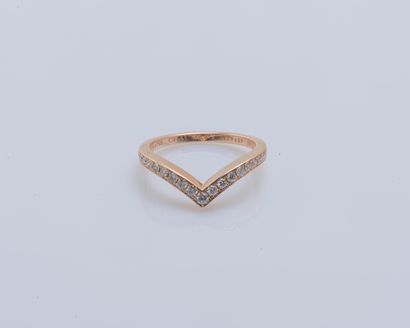 CHAUMET Bague Joséphine Aigrette en or rose 18 carats (750 ‰) sertie de diamants...