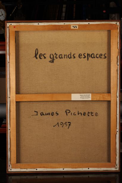 null James PICHETTE (1920-1996)
Les grands espaces 
Huile sur toile signée en bas...