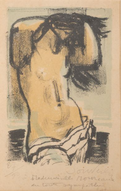 Jean SOUVERBIE (1891-1981)
Nu féminin 
Litographie...