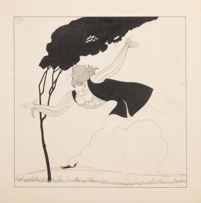 null Paul IRIBE (1883-1935) 
Mademoiselle Suzanne Lorcia 
Litographie en noir et...