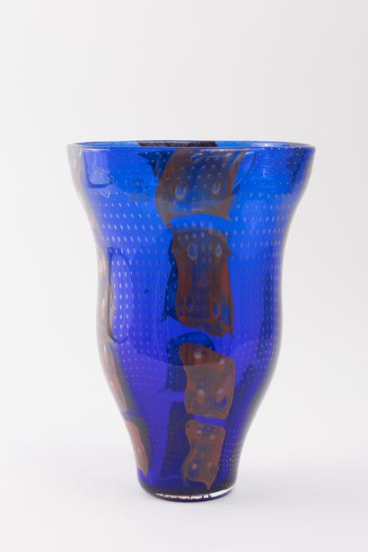 null Franco RAGGI (1945), BAROVIER & TOSO Murano 
Vase "Tacon" en verre bullé multicouche...