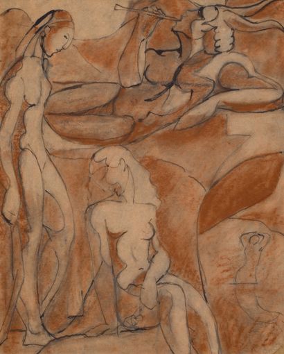 Gustave FLOROT (1885-1965)
Nudes 
Watercolor...