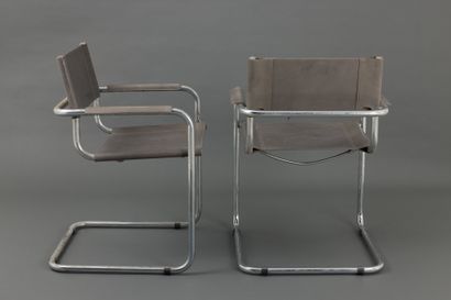 null Mart STAM (1899-1986) & Marcel BREUER (1902-1981)
Pair of armchairs model MG5...