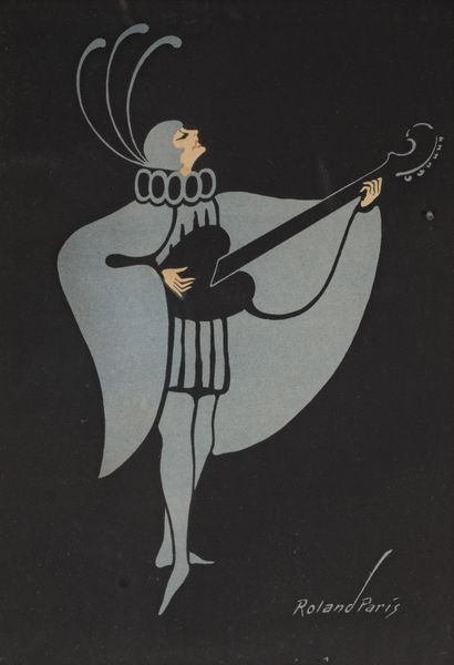 null Roland PARIS (1894-1945) 
Joueur de cithare et Danseuse 
Deux lithographies...