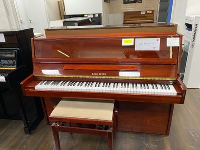 null 1 upright piano KARL BEYER Study in varnished mahogany 108cm, serial number...