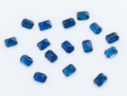 null Lot of 16 rectangular sapphires with cut sides of about 1.2 carat.
Total weight:...